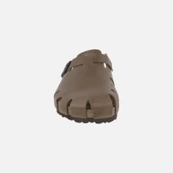 Zuecos de piel engrasada para hombre con hebilla ajustable