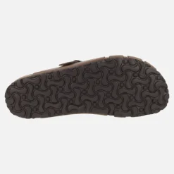Zuecos de piel engrasada para hombre con hebilla ajustable