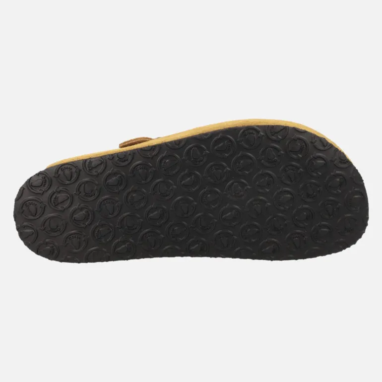 Zuecos de piel serraje con hebilla para mujer modelo Uma