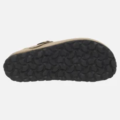 Zuecos de piel serraje estilo bio con hebilla ajustable