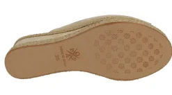 Zuecos de serraje beige metalizado Arenita Boreal