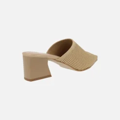 Zuecos de tacón con punta afilada en tejido lycra