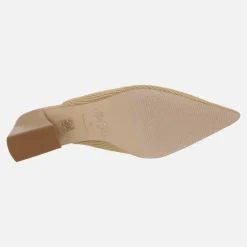 Zuecos de tacón con punta afilada en tejido lycra