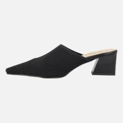 Zuecos de tacón con punta afilada en tejido lycra