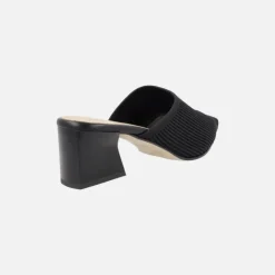 Zuecos de tacón con punta afilada en tejido lycra