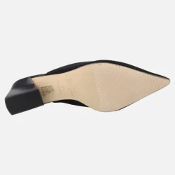 Zuecos de tacón con punta afilada en tejido lycra