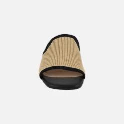 Zuecos Miss elastic en bicolor negro beige