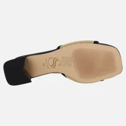 Zuecos Miss elastic en bicolor negro beige